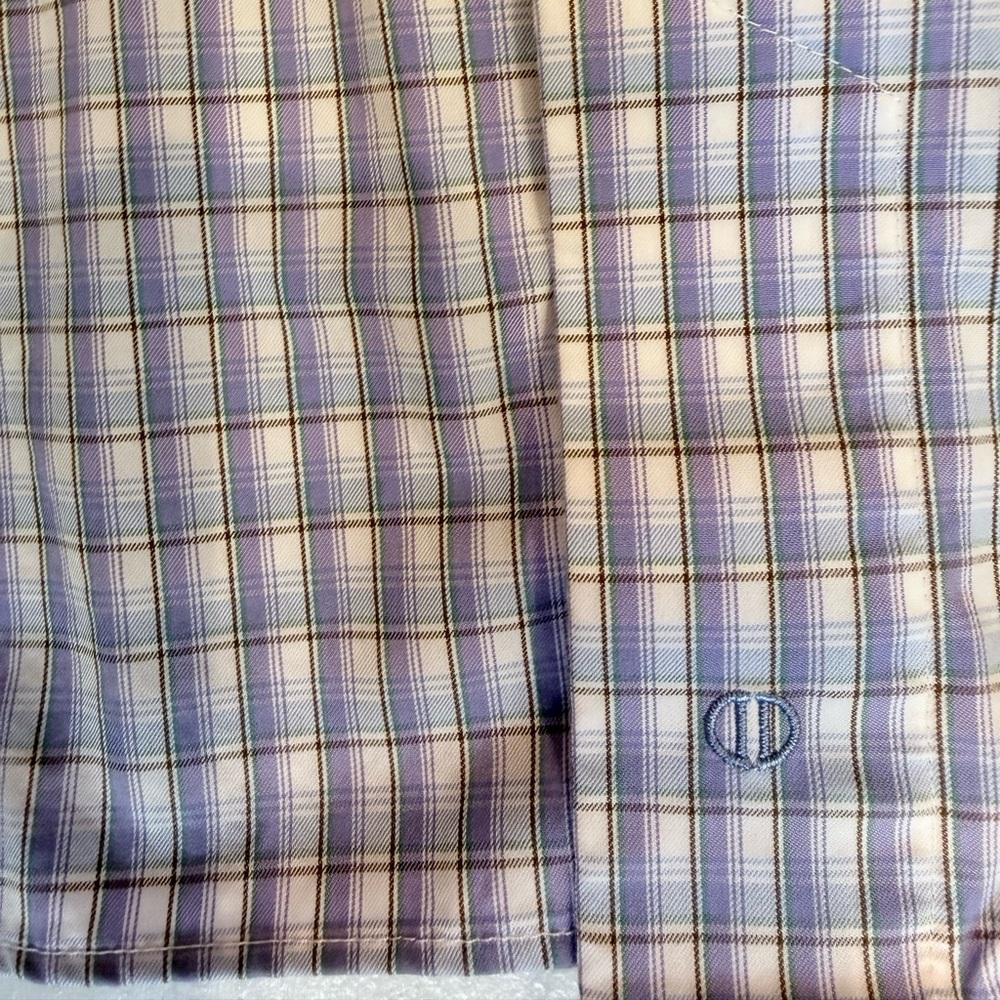 David Donahue Fusion Performance,  L/XL/17, Checkered Button Down Shirt - Picture 12 of 12
